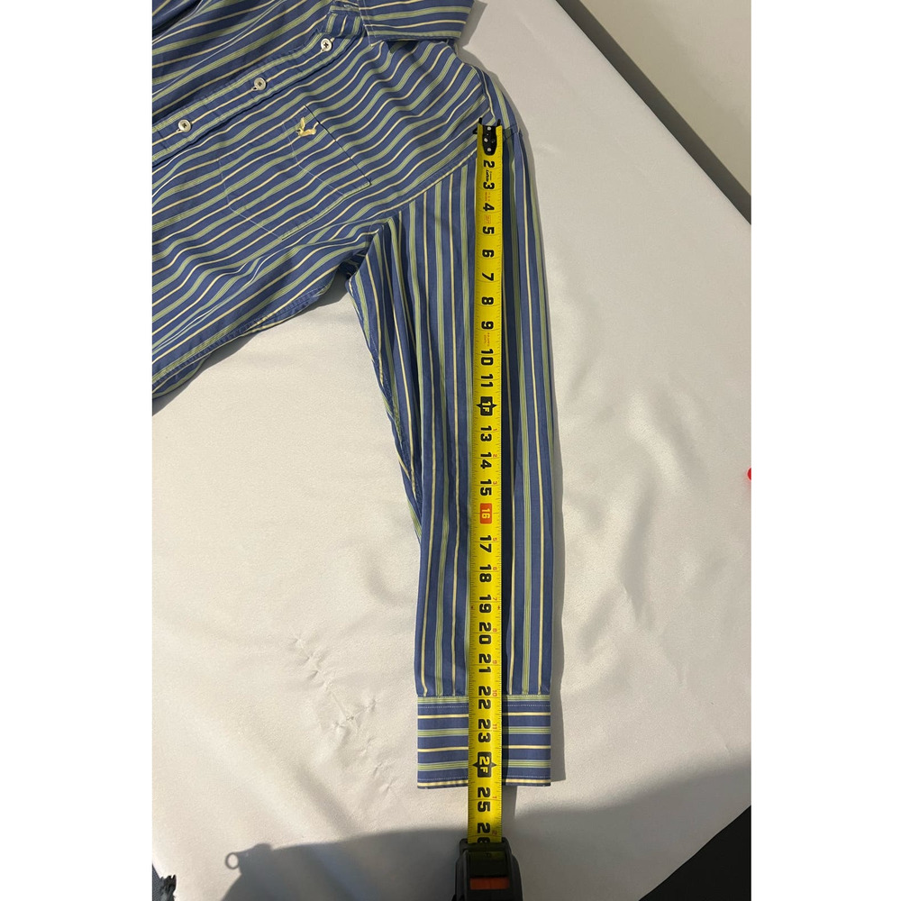 AMERICAN EAGLE OUTFITTERS Men's Button Front Vintage Fit Blue Yellow Shirt M - Picture 9 of 9